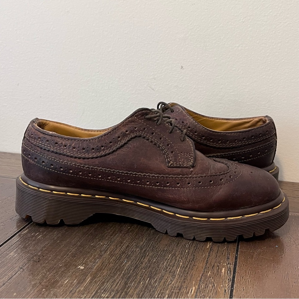 Dr. Martens Brown Wingtip Leather Flats - Picture 5 of 11